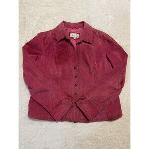 Women’s Suede Leather Jacket Blazer Coat Pink XL Casual Living
